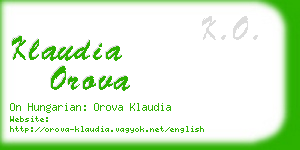 klaudia orova business card